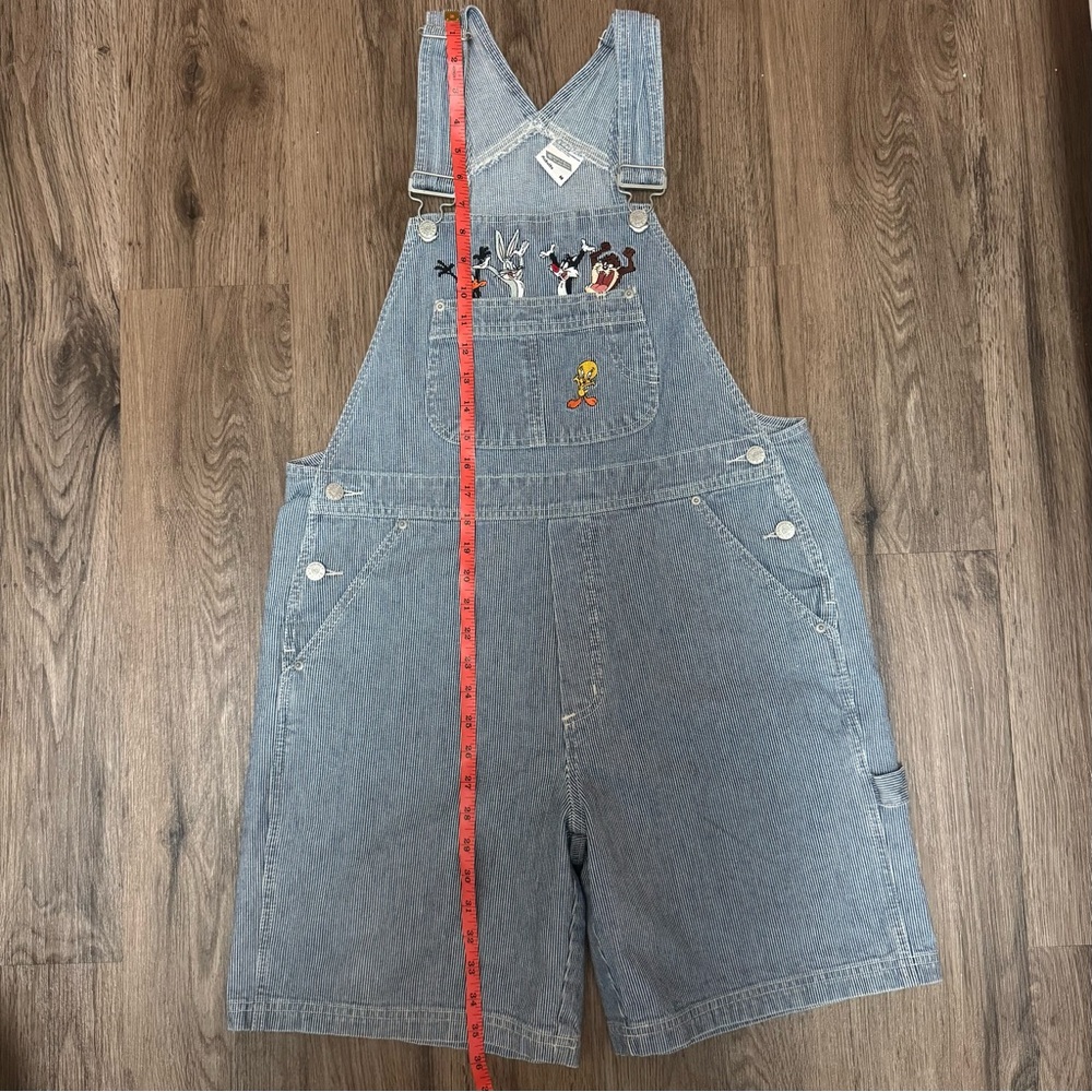 Vintage Warner Bros Studio Store Looney Tunes Overalls Short Size Medium - Picture 6 of 10